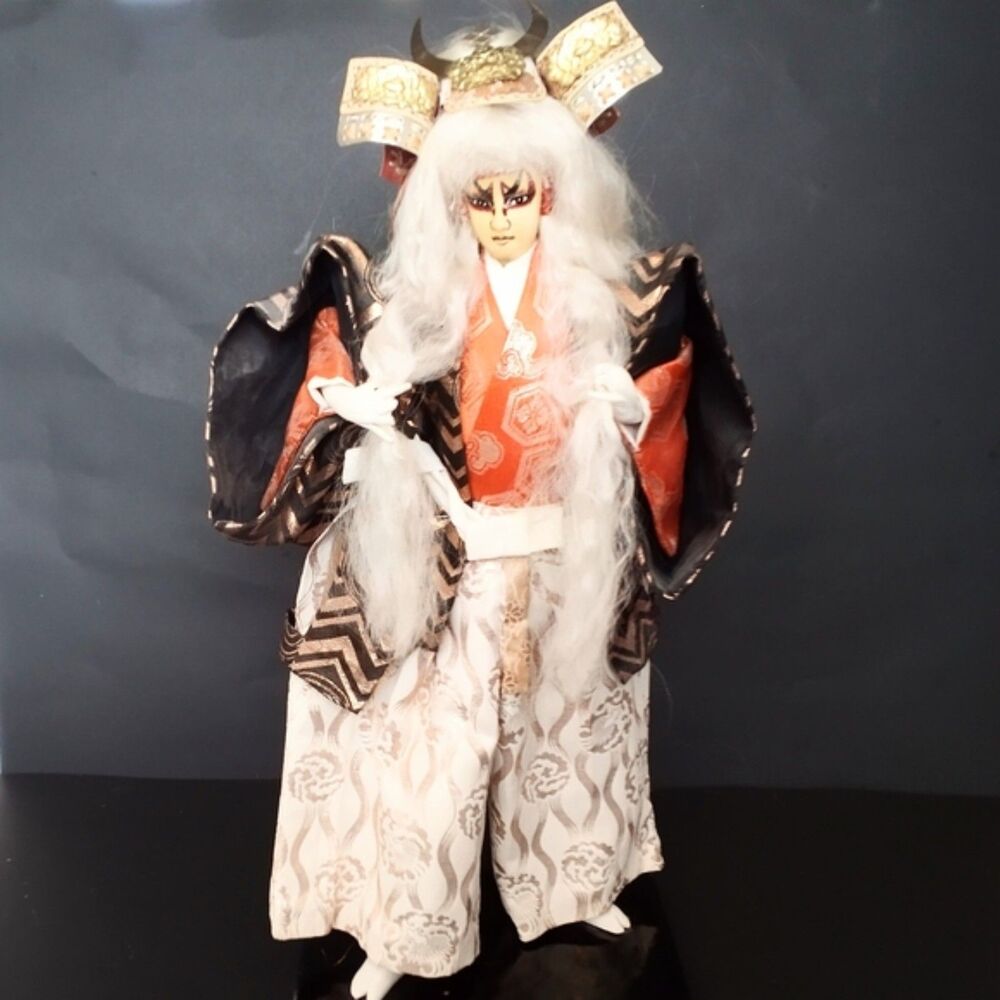 Vintage Kagamijishi Kabuki Dancer Silk Doll 19 Inch